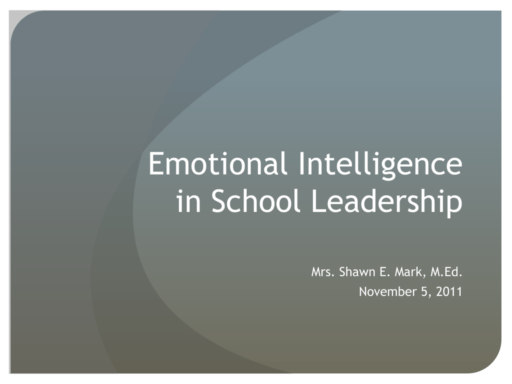 Emotional Intelligence Literature Review